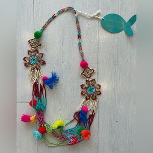 Antica Sartoria Colorful Beaded Necklace with Tassels